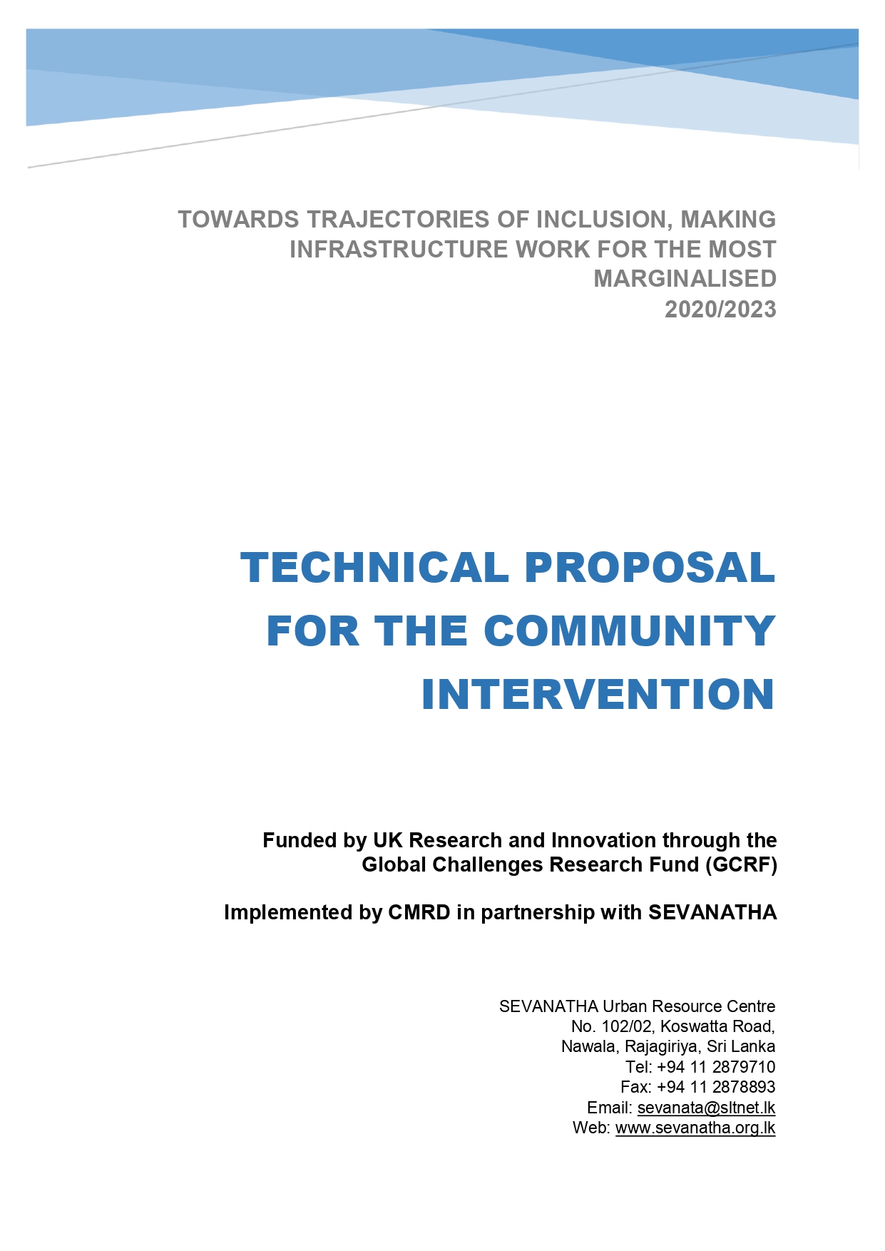 Technical Proposal for the Community Intervention